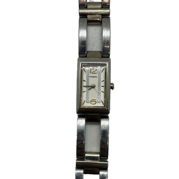 Fossil F2 Watch Women's 16mm Case Two Tone Band ES-1771 All Stainless Steel - Picture 1 of 6